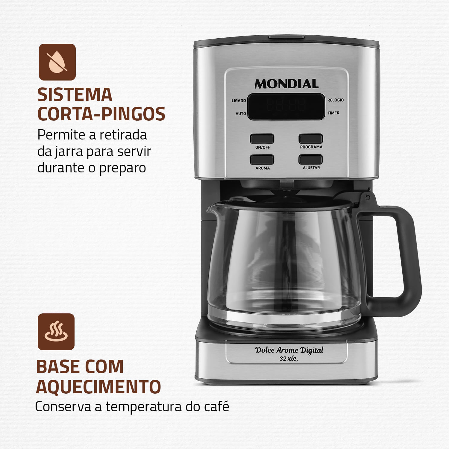 Miniatura Cafeteira Elétrica Mondial C-44-32X-SDI CAFETEIRA C-44-32X-SDI 127V/60HZ .