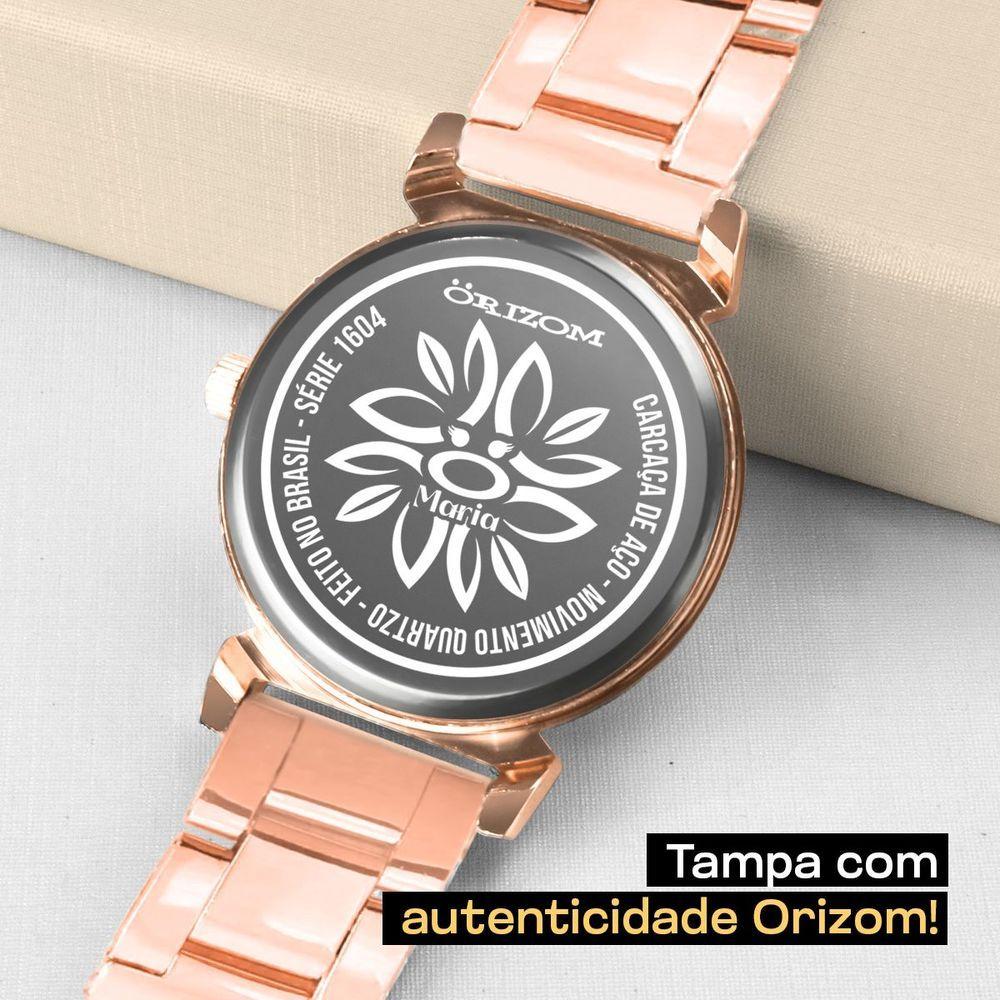 Relogio Banhado Rose Feminino + Caixa + Brincos Strass Colar Aço Inox Resistente Presente Ponteiro