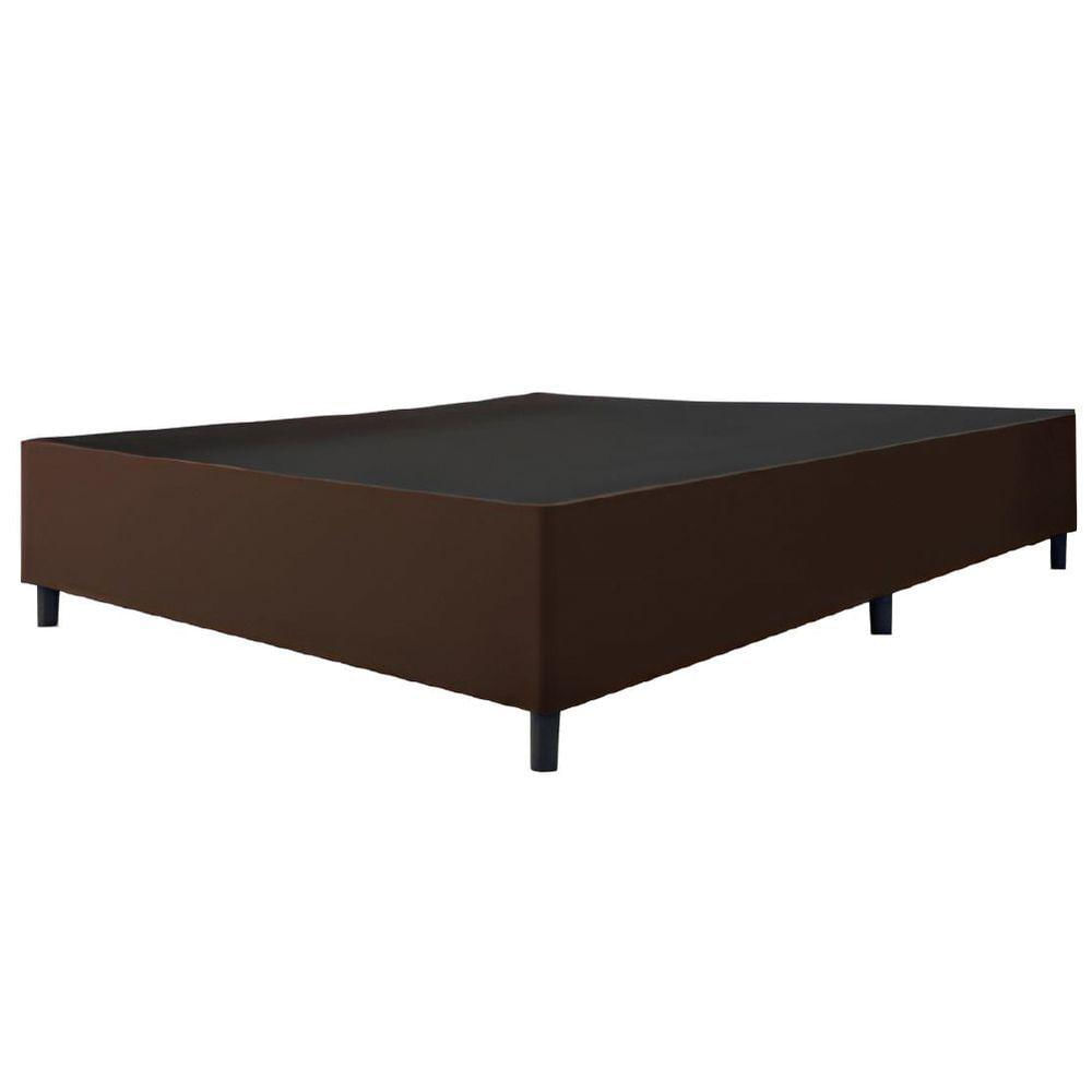 Miniatura Cama Box Base Casal King 1,93m Suede Marsala Marrom