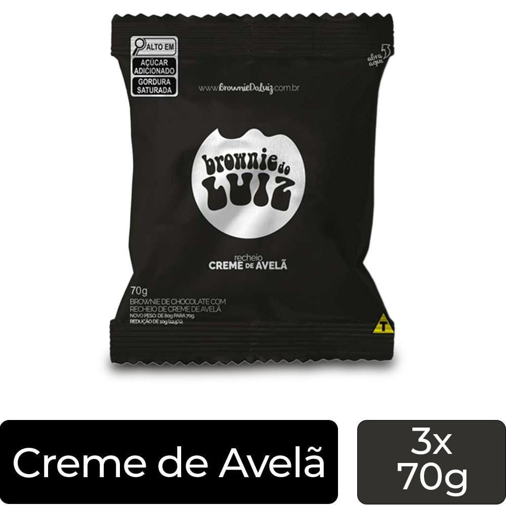 Miniatura Brownie Do Luiz Creme De Avelã Kit 3 Unidades De 70G