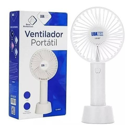 Miniatura Mini Ventilador Maquiagem Mao Base Mesa Cabo Usb - Branco