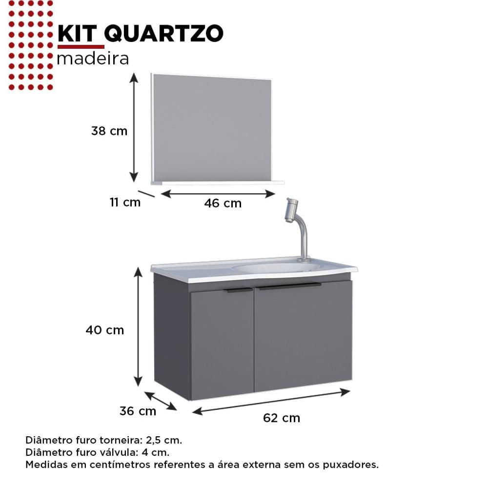 Miniatura Gabinete para Banheiro com Espelho e Lavatório Cinza