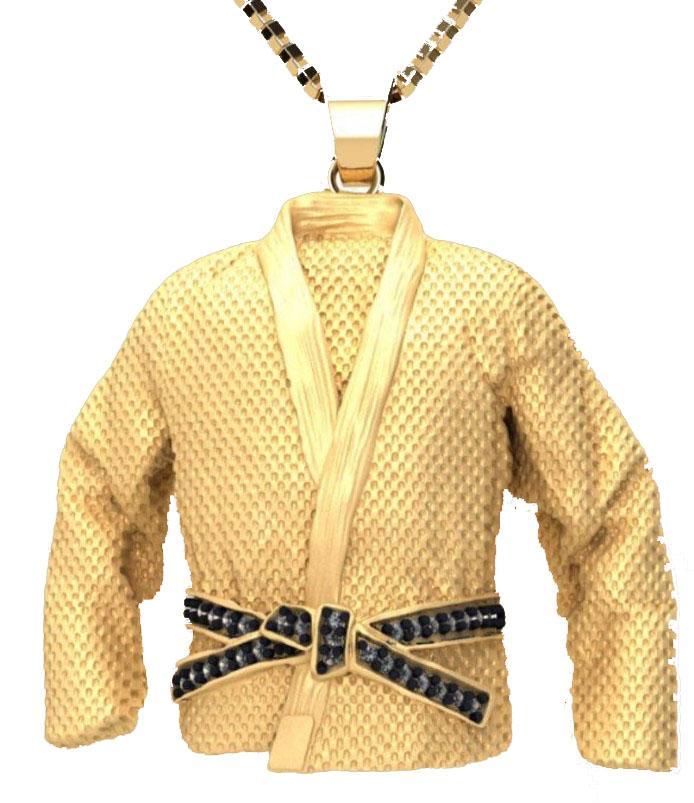Miniatura Pingente Faixa Preta - Banhado A Ouro 18K Luxo