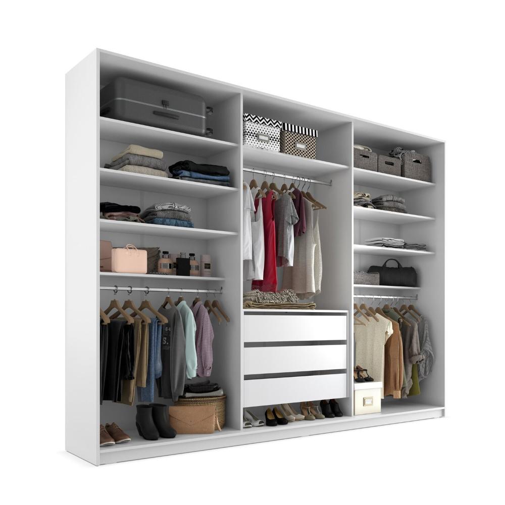 Miniatura Closet Casal 100% Mdf Bp 237cm 3 Gavetas Monreale Branco