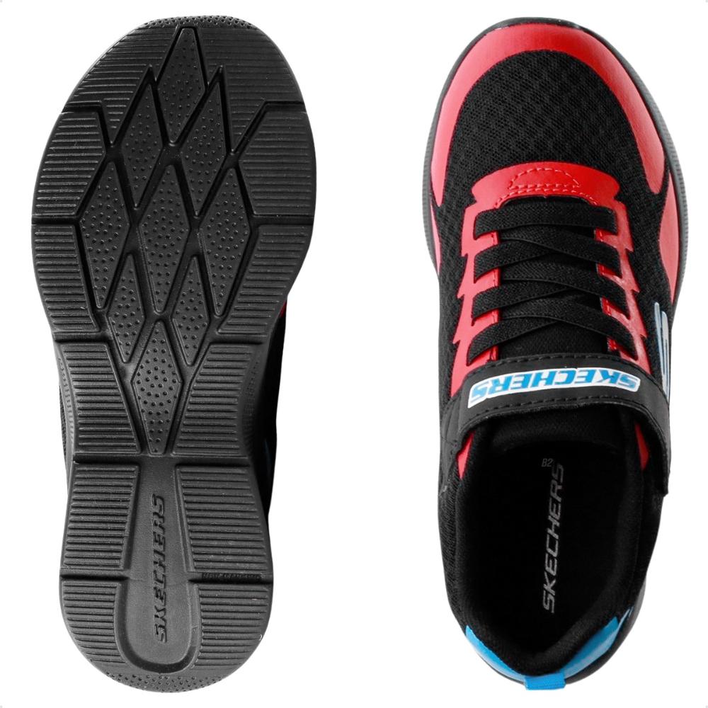 Miniatura Tênis Skechers Microspec Infantil Preto / Vermelho - 28