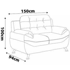 Miniatura Sofá 2 Lugares Linoforte Mercury Revestido em Tecido Suede - 150cm de largura Areia