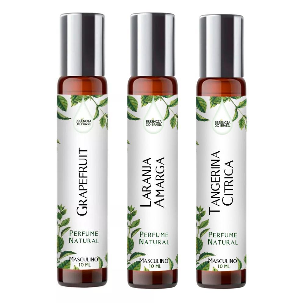 Miniatura Kit 3 Perfumes Roll On 10Ml - Fragrância Frutada Para Homens