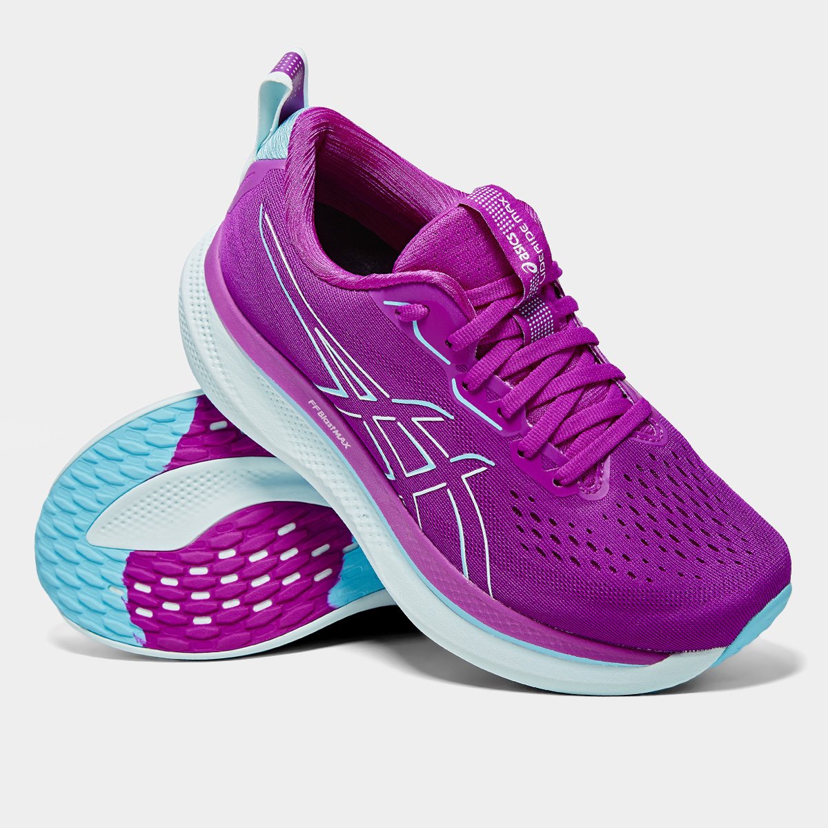 Miniatura Tênis Asics Glideride Max Feminino Rosa+Azul - 35