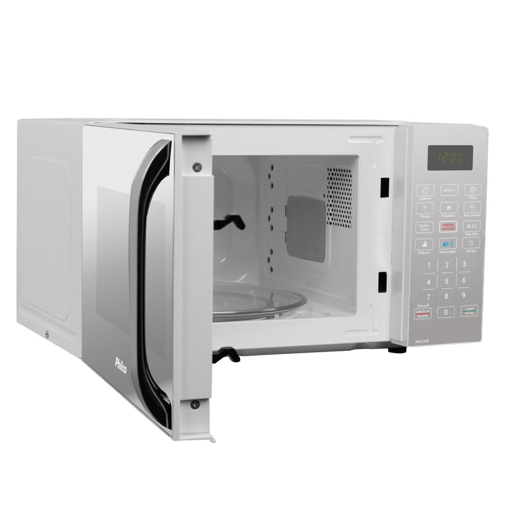 Micro-ondas 20 Litros Espelhado Philco Limpa Fácil PMO23EB Branca 127V 127V
