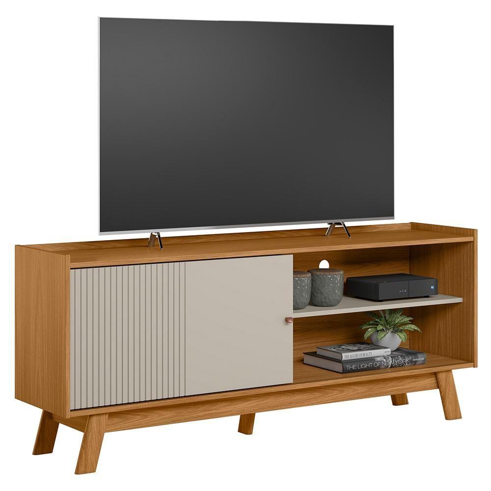Miniatura Rack Bancada De Tv 65 Polegadas Arum L06 Nature/off White - Mpozenato