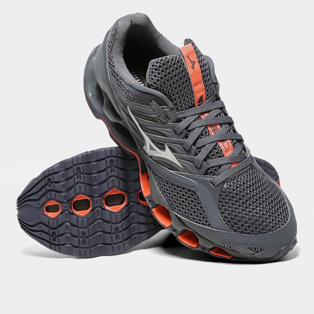 Miniatura Tênis Mizuno Wave Prophecy 13-S Masculino Preto+Laranja - 38