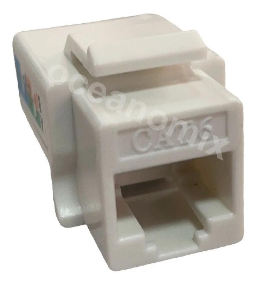 Miniatura Conector Rj45 Keystone Cat.6 Branco - Pacote 10 Unidades