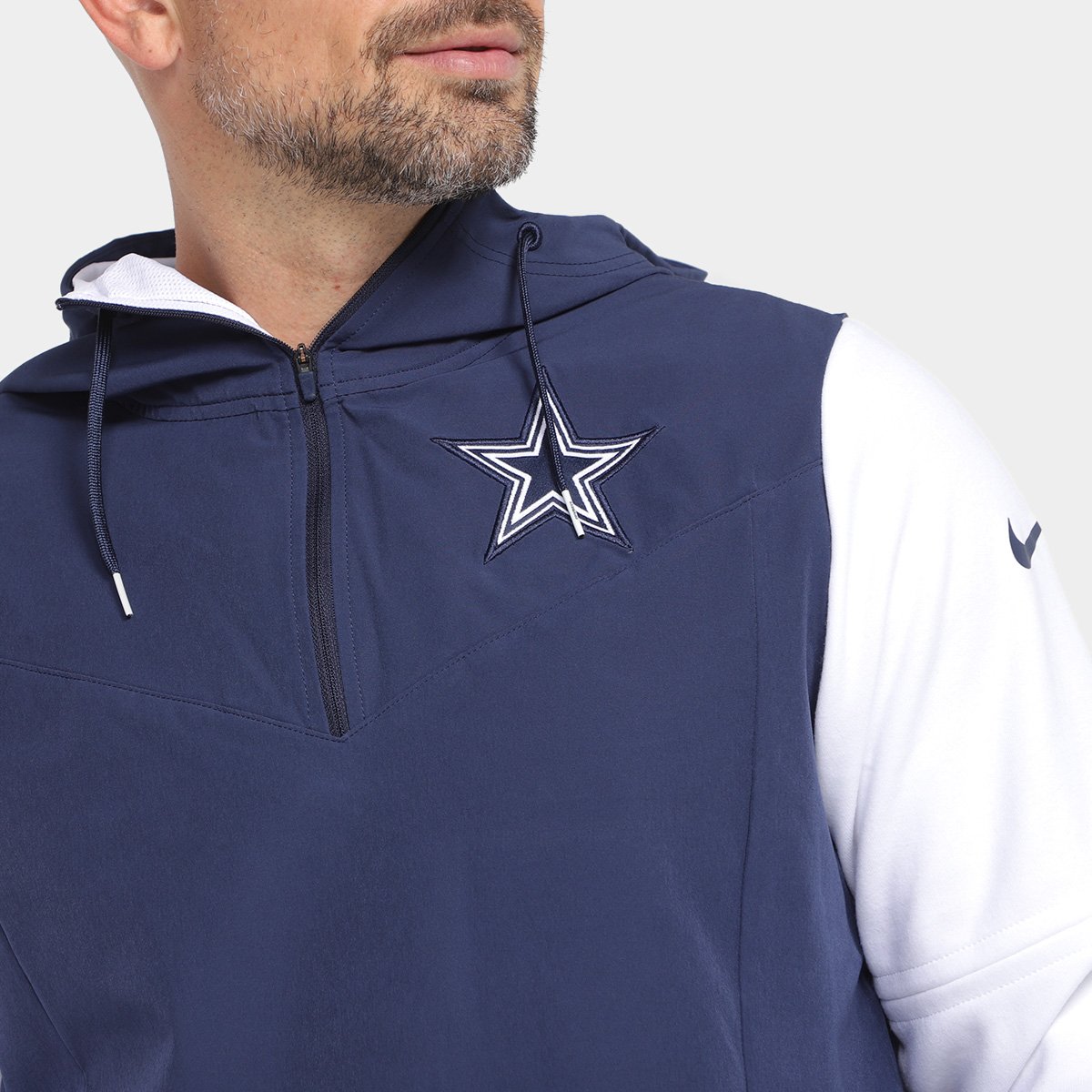 Miniatura Jaqueta NFL Dallas Cowboys Nike C/ Capuz Masculina Marinho - EGG