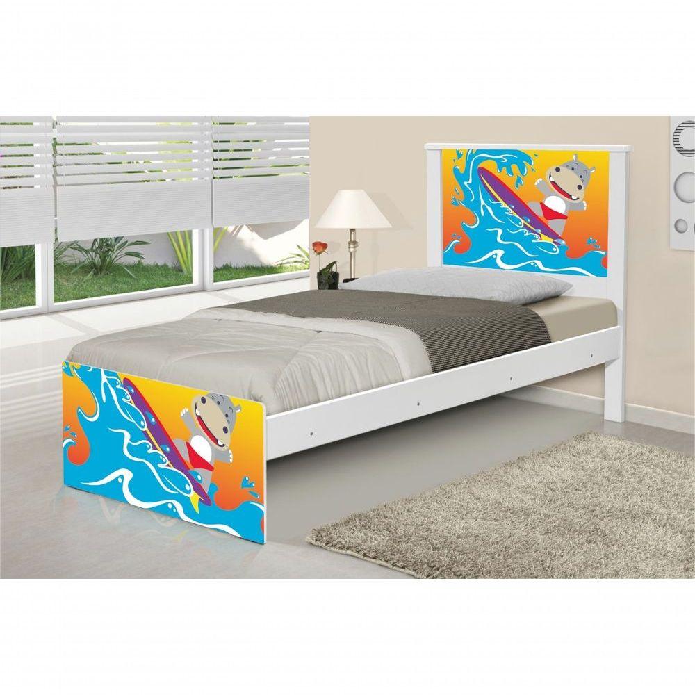 Miniatura Cama Solteiro Adesivada Surfista Com Colchão
