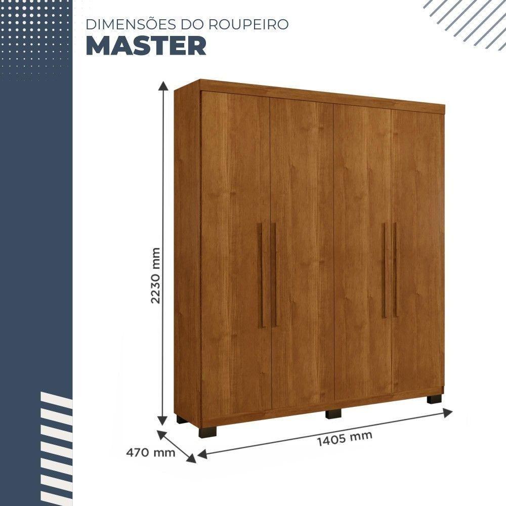 Miniatura Guarda Roupa Master 4 Portas 3 Gavetas Benetil Cinamomo