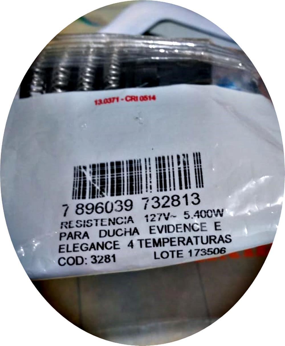 Miniatura Resistência Chuveiro Ducha Evidence e Elegance Fame 127v