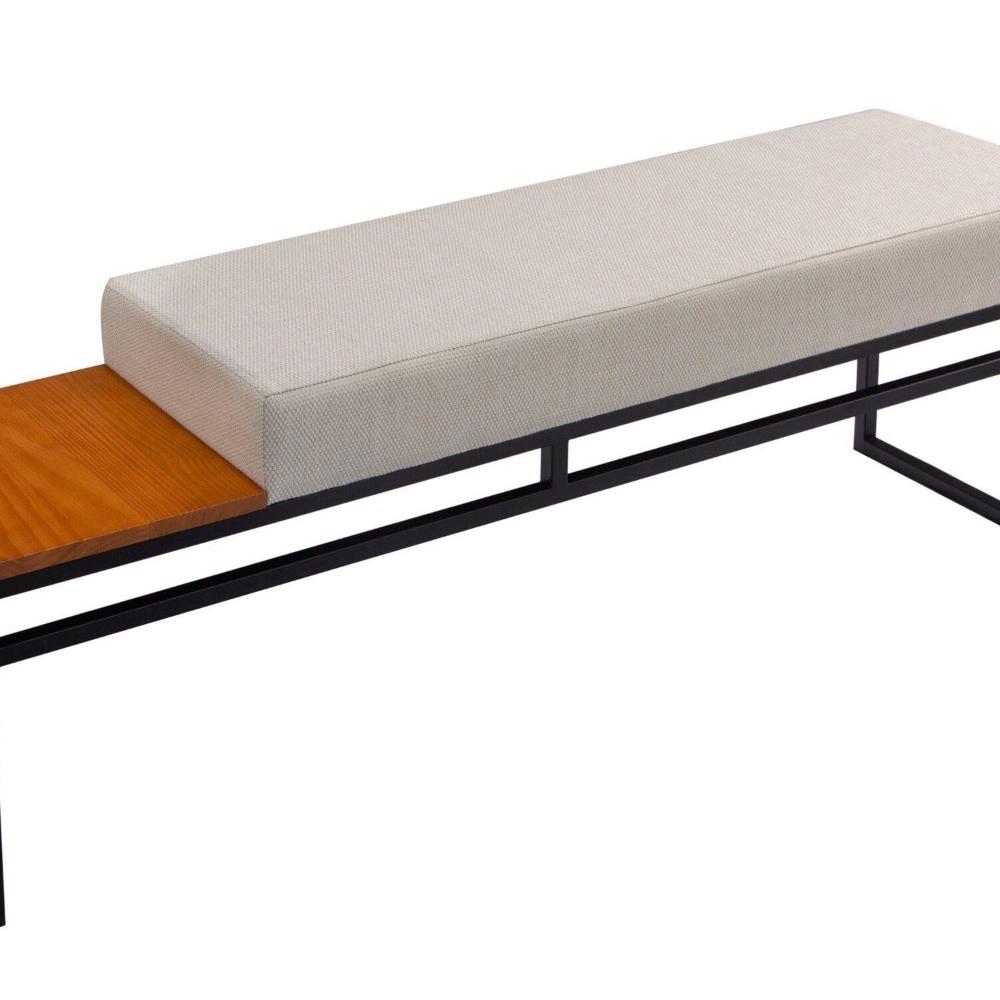Miniatura Banco Estofado 2 Lugares Paradise Conforto Elegância Recamier Preto/Castanho