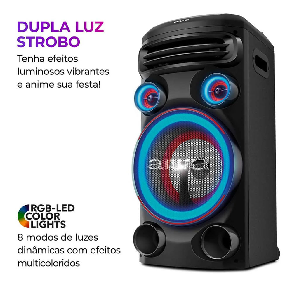 Caixa De Som Aiwa Torre Bluetooth 1600w AWS-T1W-02