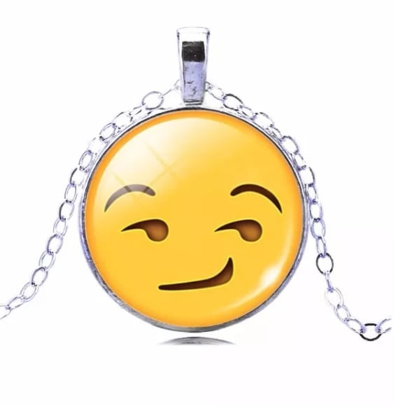 Miniatura Colar Emojis Sem Vergonha Danado Folheado Níquel