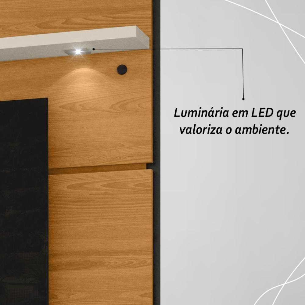 Miniatura Painel Bancada Suspensa Com Led Tvs Até 60 Polegadas Lana 1.8 - Cinamomo Off White