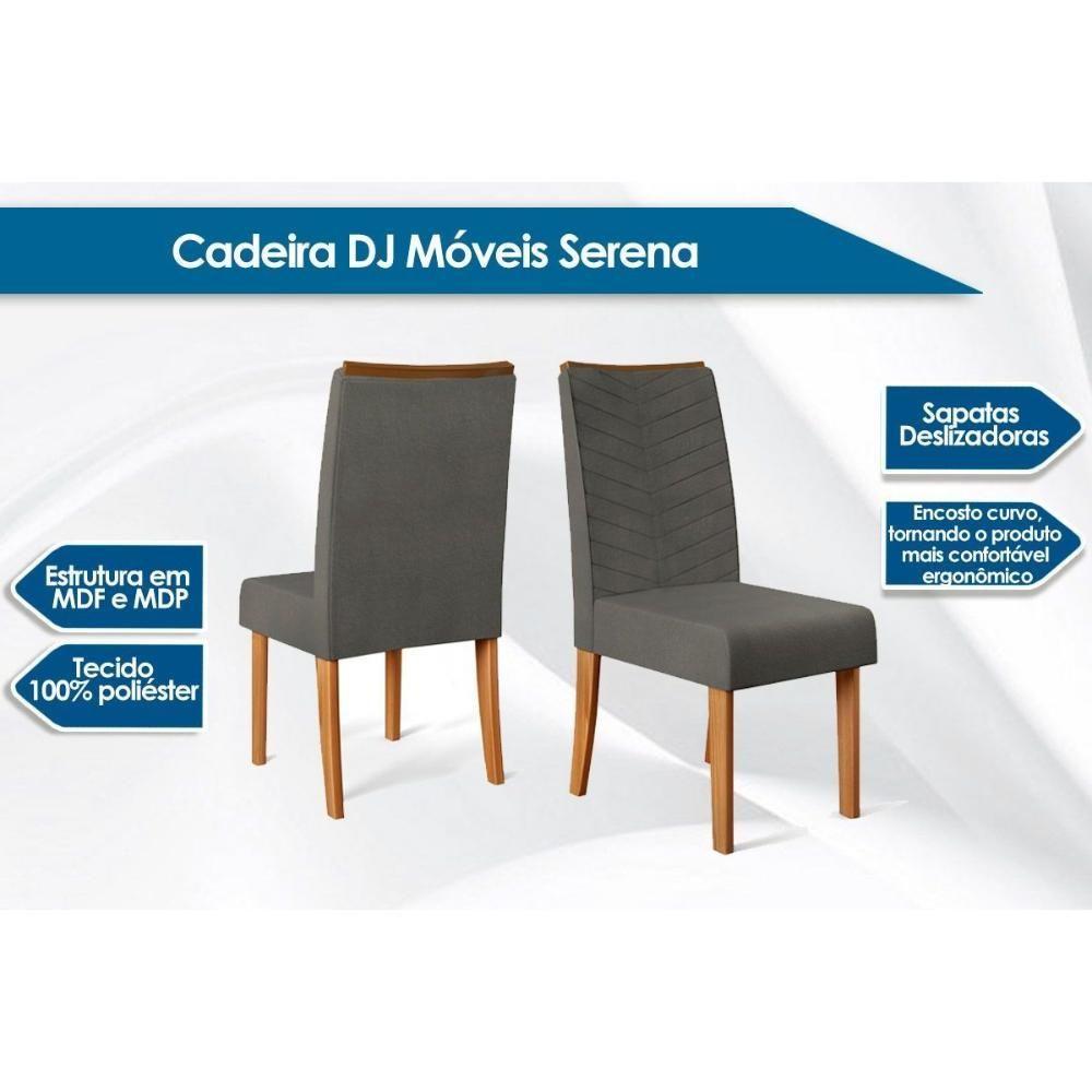 Miniatura Cadeira Sala De Jantar Serena Kit 6 Un Demolição veludo Moca - Dj Móveis