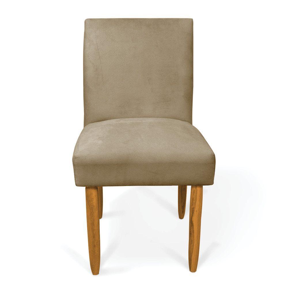 Kit 4 Cadeiras De Jantar Carol Suede Marrom Rato Pés Palito Castanho - D'rossi