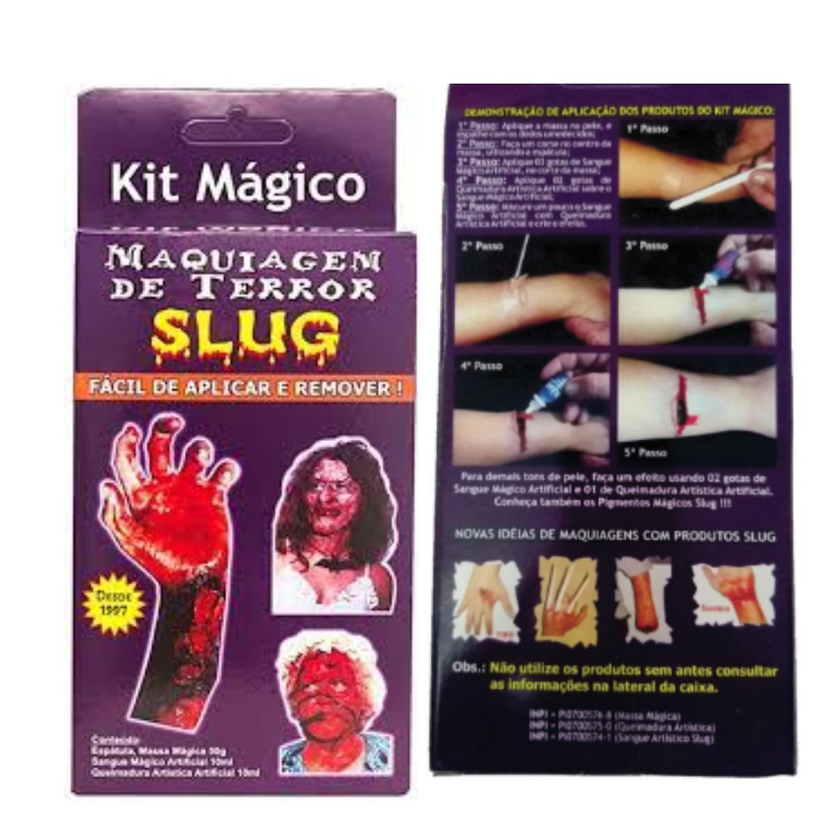 Miniatura Kit Maquiagem Assustadora Sangue E Massa Halloween
