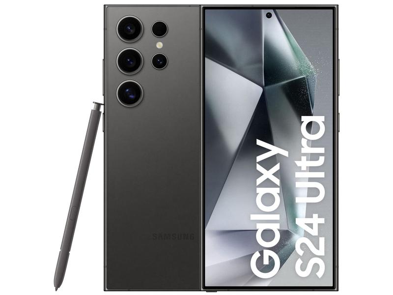 Smartphone Samsung Galaxy S24 Ultra 6,8" Galaxy AI 256GB Titânio Preto 5G 12GB RAM Câm. Quádrupla 200MP + Selfie 12MP Bateria 5000mAh Dual Chip