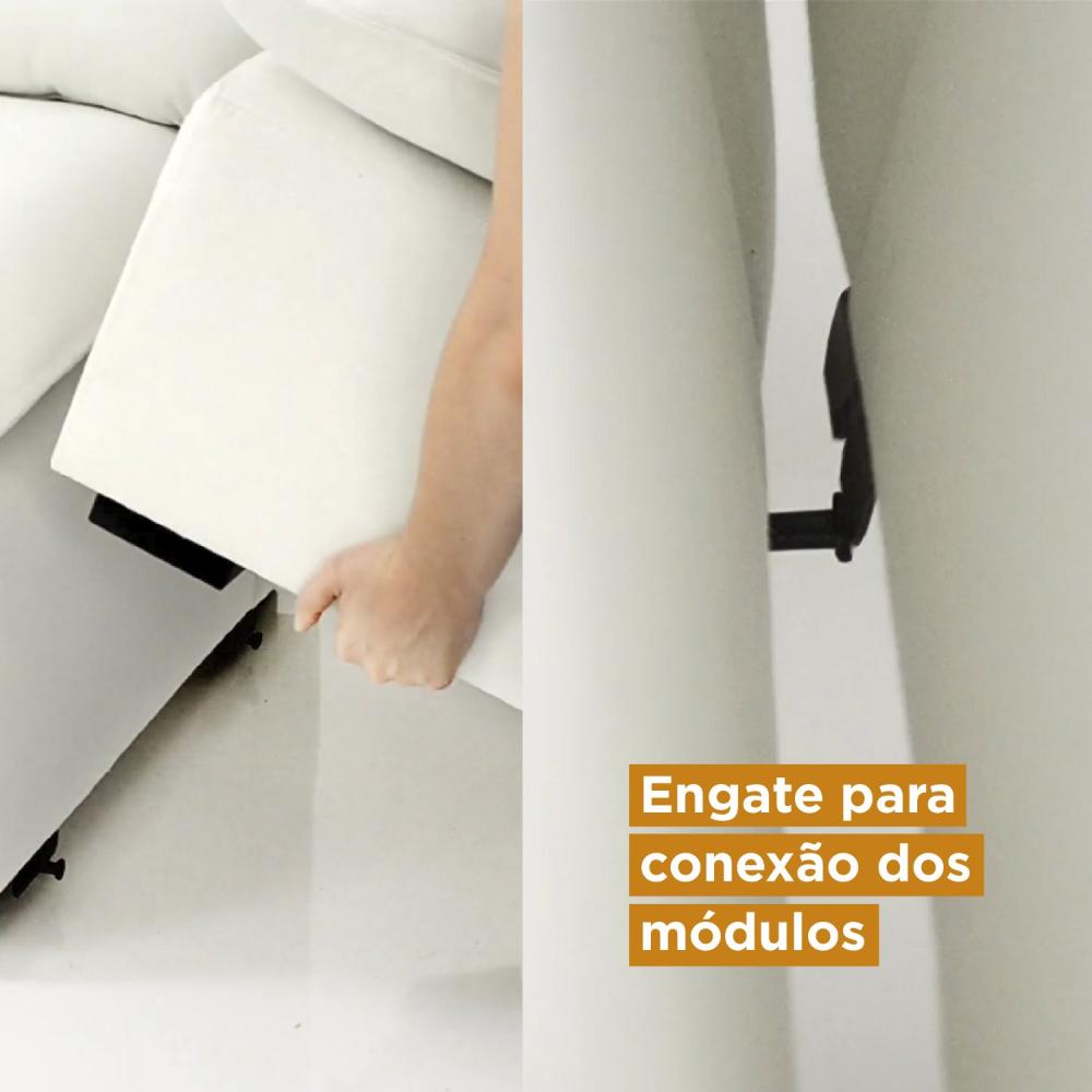 Módulo Braço Esquerdo para Sofá Modular Hug 125cm CabeCasa MadeiraMadeira Azul