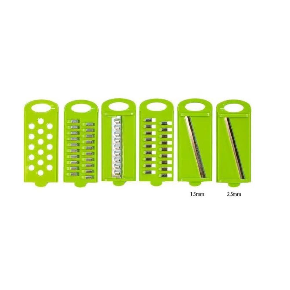 Miniatura Cortador Legumes Inox 6 Lâminas Fatiador Ralador Descascador