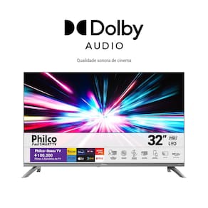 Smart TV 32” Philco LED HD P32CRA Roku TV HDR Dolby Audio Wi-Fi Dual Band HDMI USB