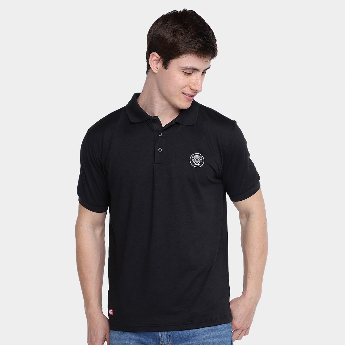 Miniatura Camisa Polo Mooncity Pantera Negra Masculina Preto - G