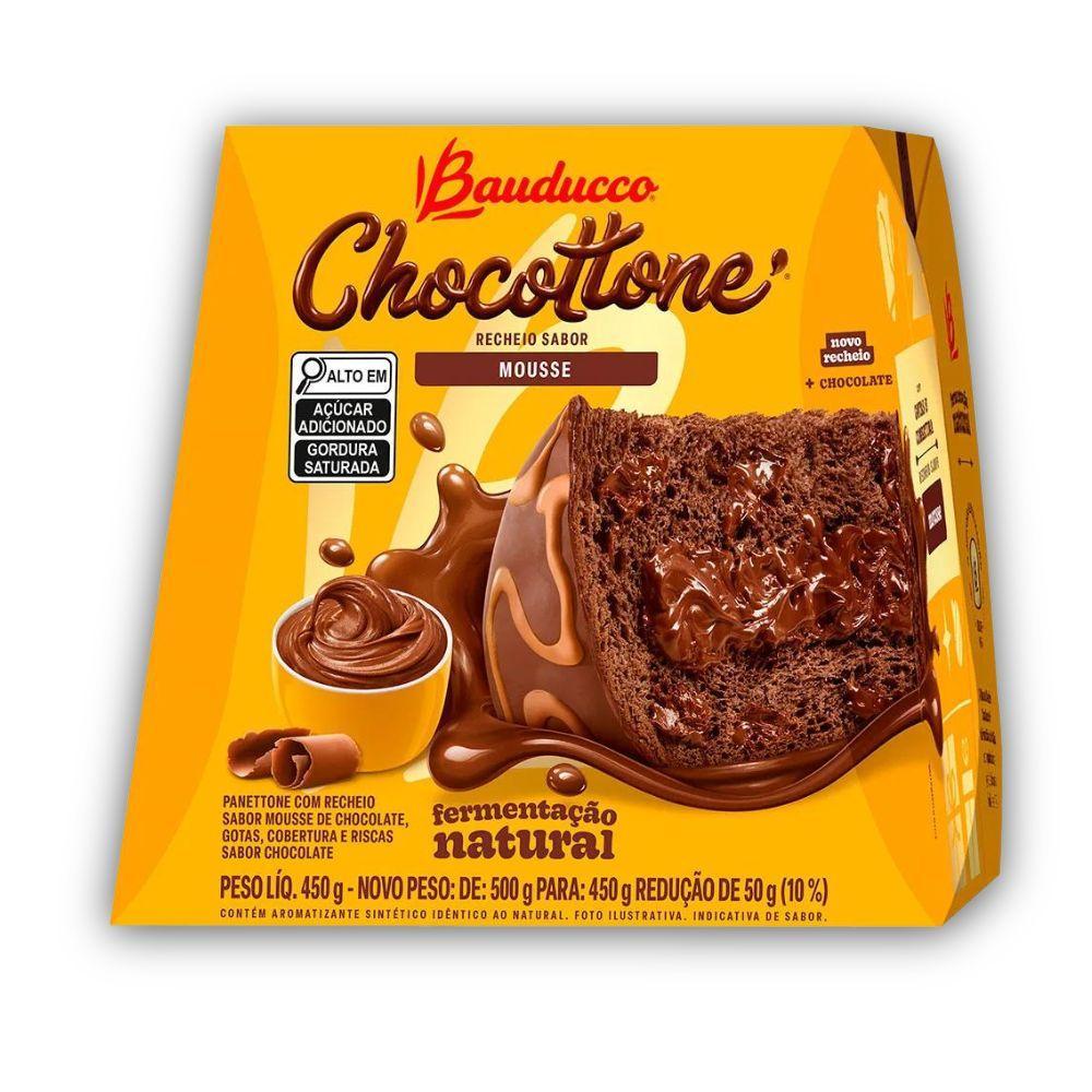 Miniatura Chocotone Bauducco Panetone Recheado Mousse Chocolate 450G