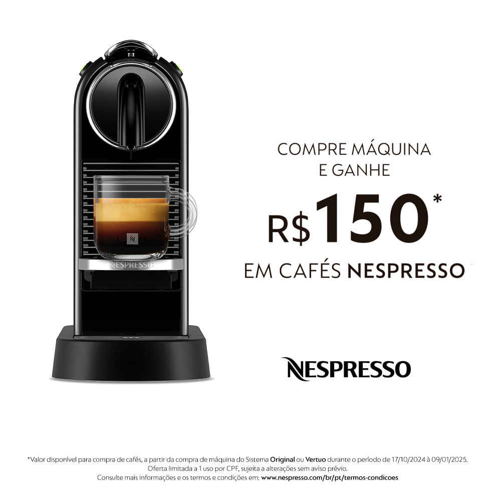 Cafeteira Nespresso CitiZ Preta para Café Espresso - D113-BR 110