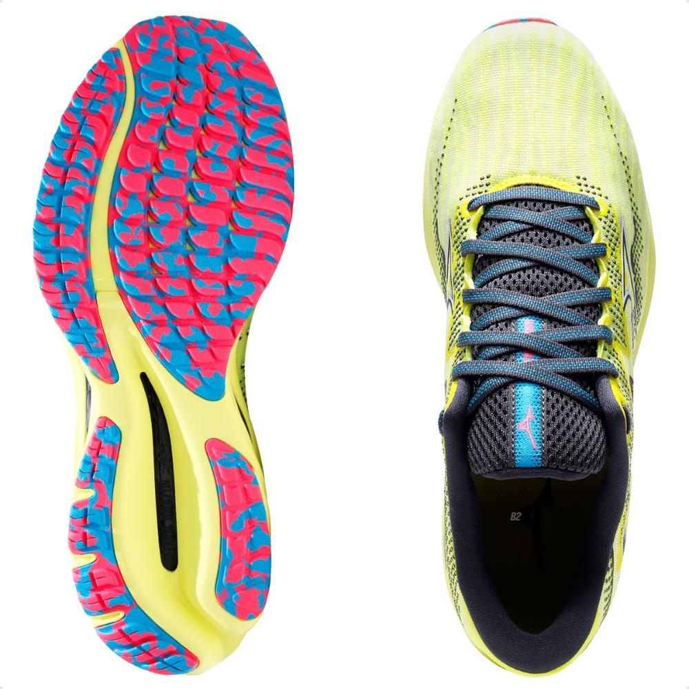 Tênis Mizuno Wave Rider 27 Masculino Amarelo / Chumbo - 38
