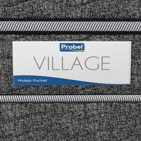 Cama Box de Casal Probel Village D28 com Molas Ensacadas e Pillow Euro 68x138x188cm - Branco/Preto