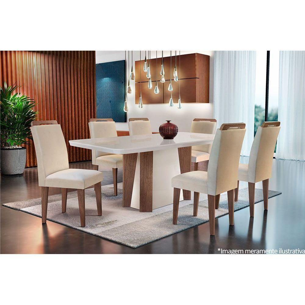 Miniatura Kit 2 Cadeiras Sala Jantar Athenas 2 Un Capuccino-linho Bege - Rufato