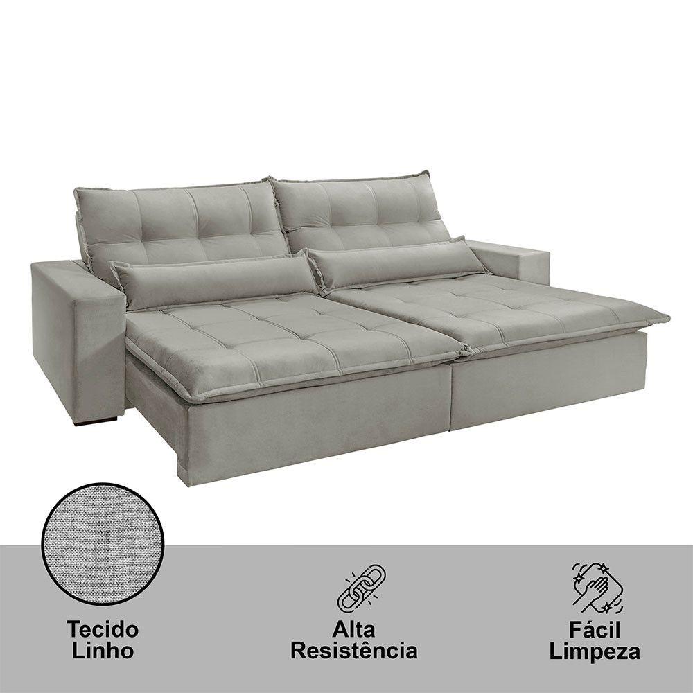 Miniatura Sofá Grecia Linho 02 Módulos De 80cm B25cm Meu Sofá Online A230 Linho Cinza