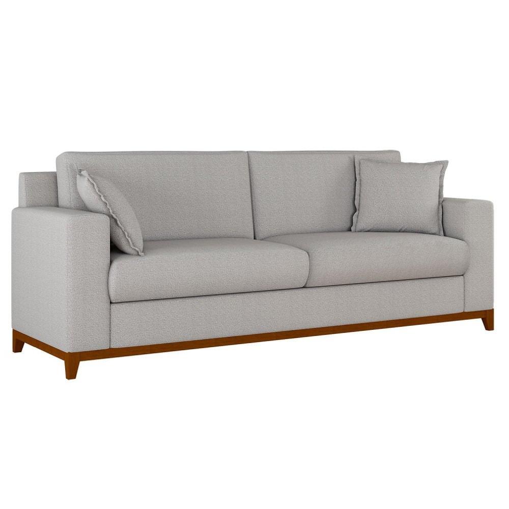 Miniatura Sofá Living Vintage 3 Lugares 220cm em Boucle Slim Bege