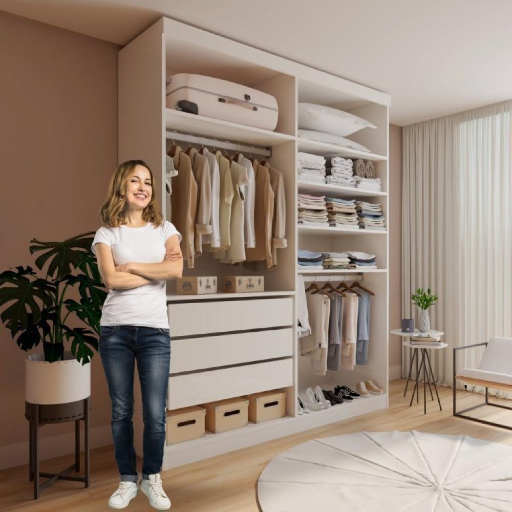 Quarto completo com Closet Roma e Cama Júlia Branco