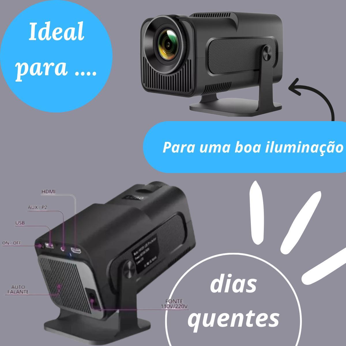 Projetor Hy320 Wifi6 Hd 390 4K Ansi Android Smart Entrega