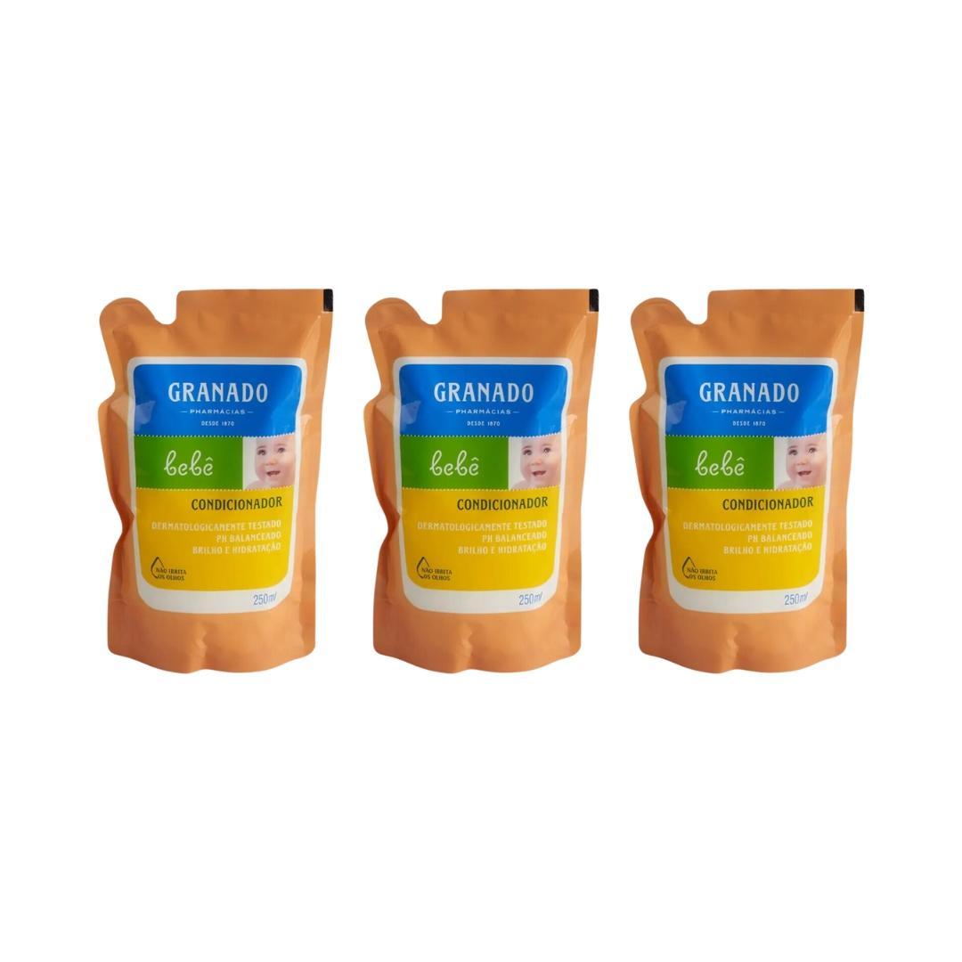 Miniatura Condicionador Granado Bebe Refil 250Ml Tradicional-Kit C/3Un