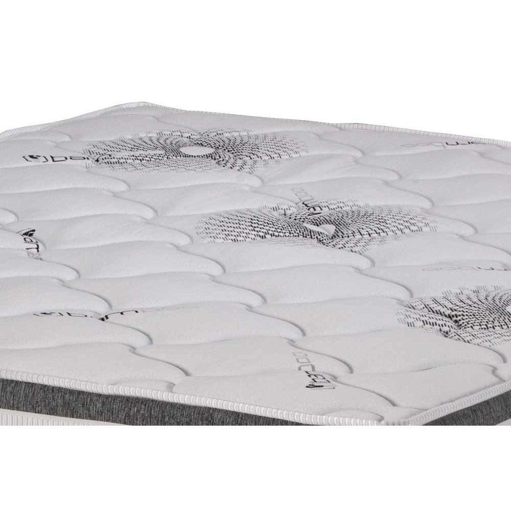 Cama Box Baú Queen: Colchão Espuma D33 Polar Pérola Premium Euro Pillow + Base Gray(158X198)