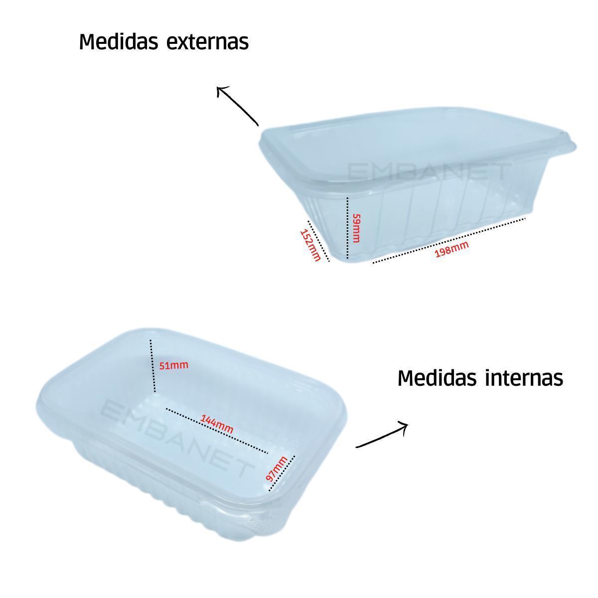 Miniatura Embalagem Descartável Marmita Fitness Pote C Tampa 750Ml 24U