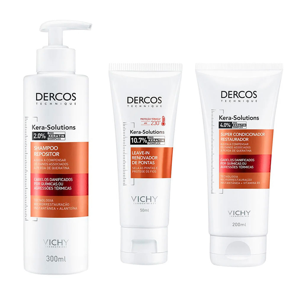 Miniatura Vichy Dercos Kera Solutions Kit - Shampoo + Condicionador + Leave In Kit