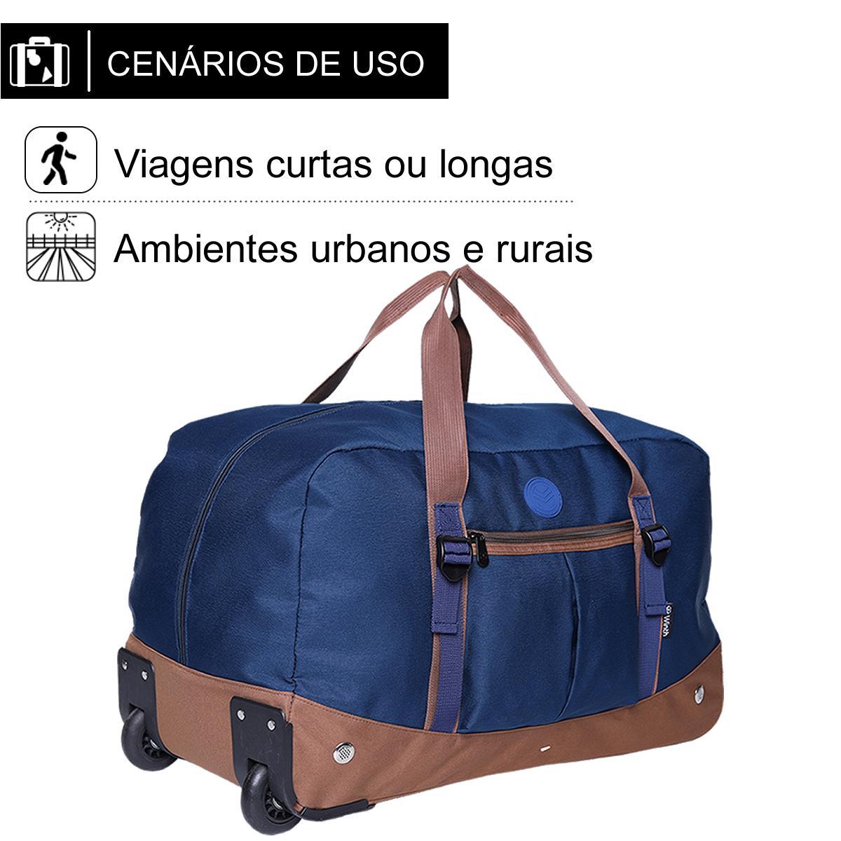 Miniatura Bolsa Mala Sacola De Viagem Com Rodas Reforçada - Cinza