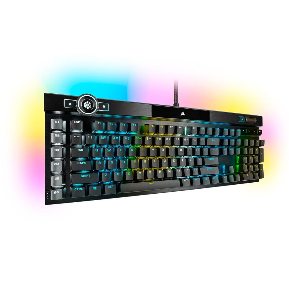Teclado Óptico-Mecânico Gamer Corsair K100 RGB, Switch OPX,  US - CH-912A01A-NA