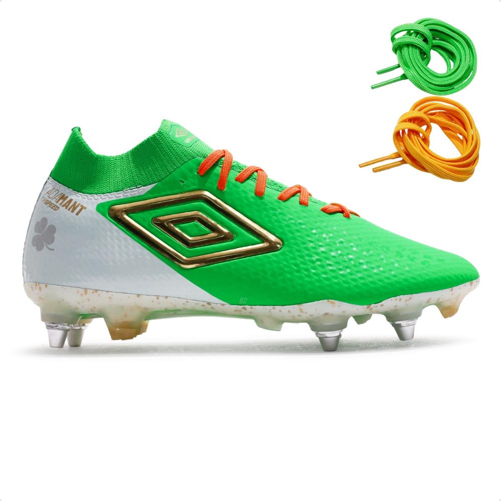 Chuteira Campo Umbro Adamant Top Speed Pro Sg Stp Masculina Verde / Branco - 34