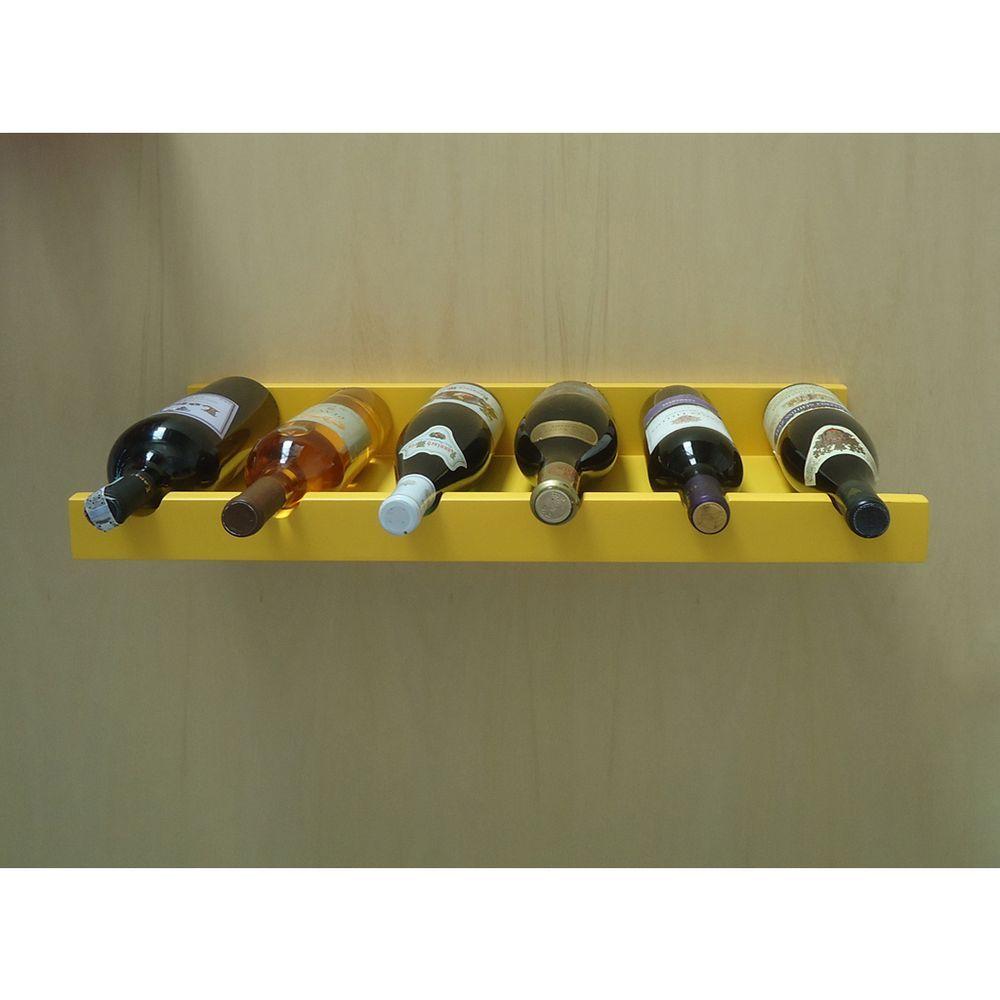 Miniatura Prateleira Adega Bar New Suporte Vinhos E Garrafas Amarelo Laca