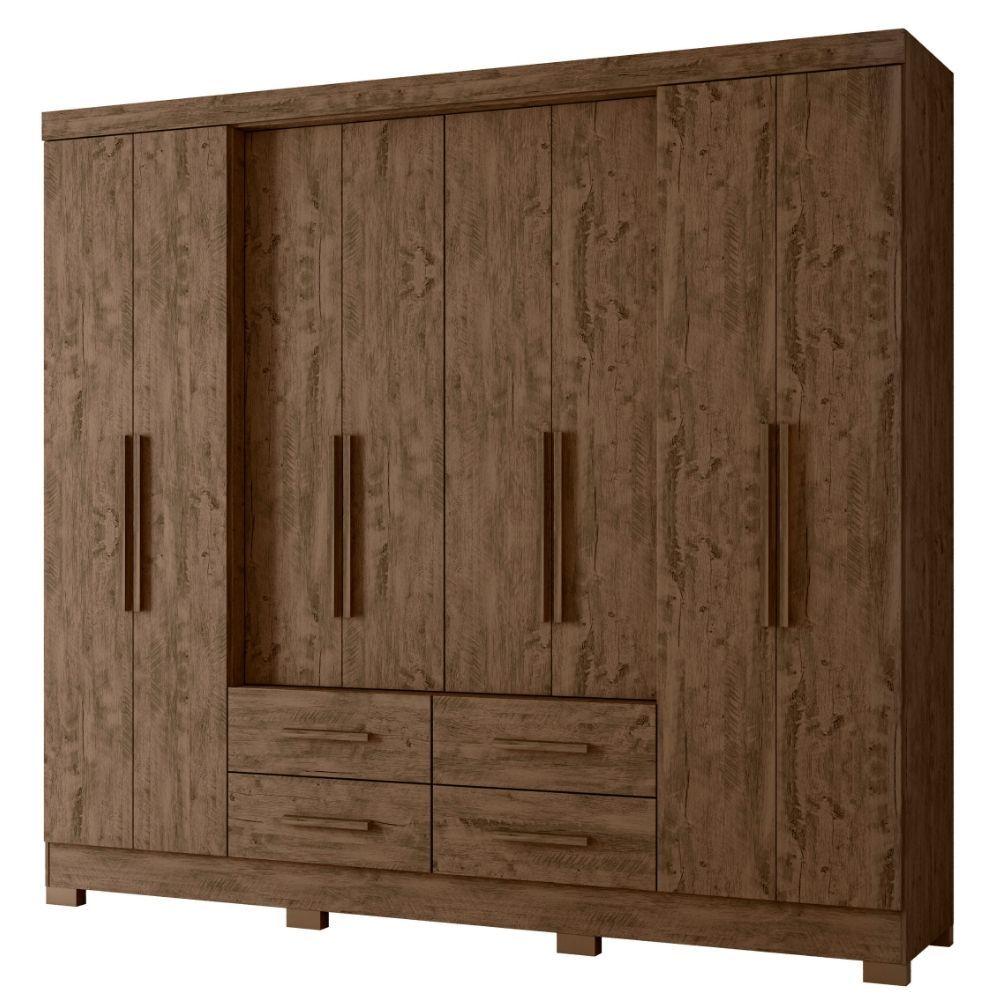 Miniatura Guarda Roupa Casal San Lorenzo 8 Portas Castanho Wood Moval